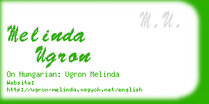 melinda ugron business card